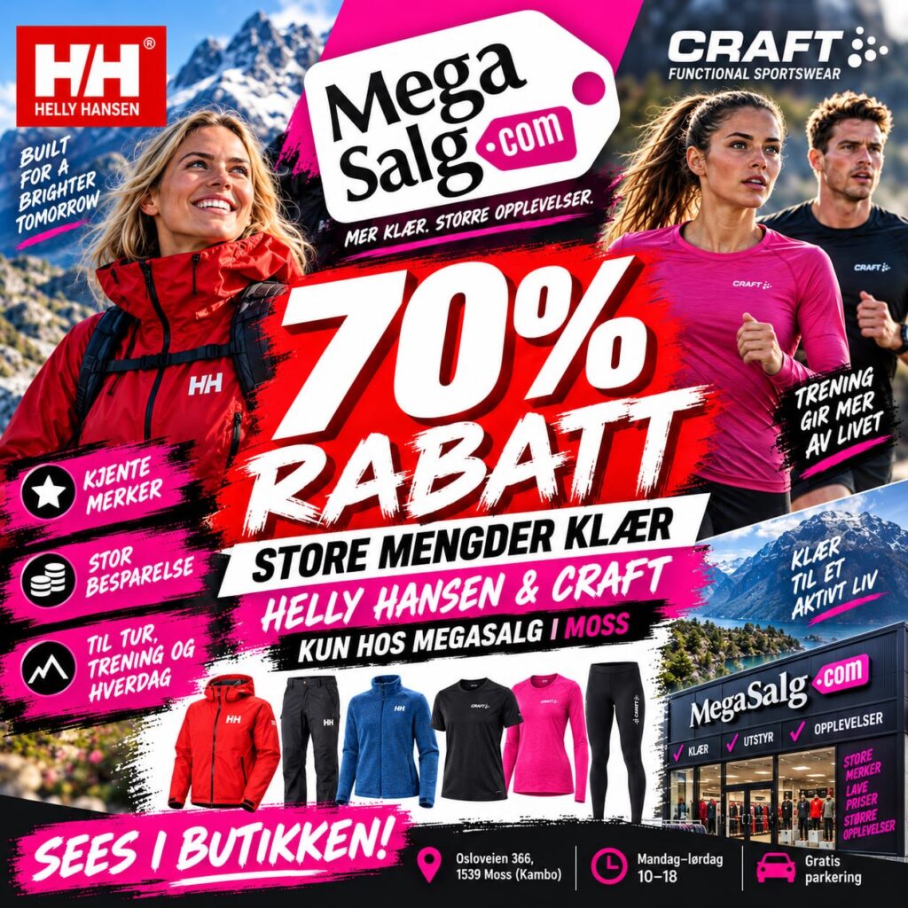 70% rabatt – sees i butikken
