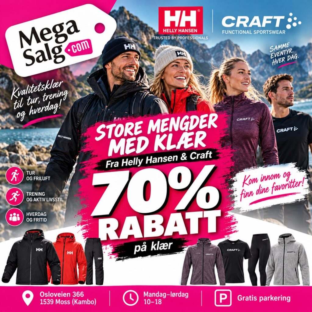 Store mengder med klær – 70% rabatt