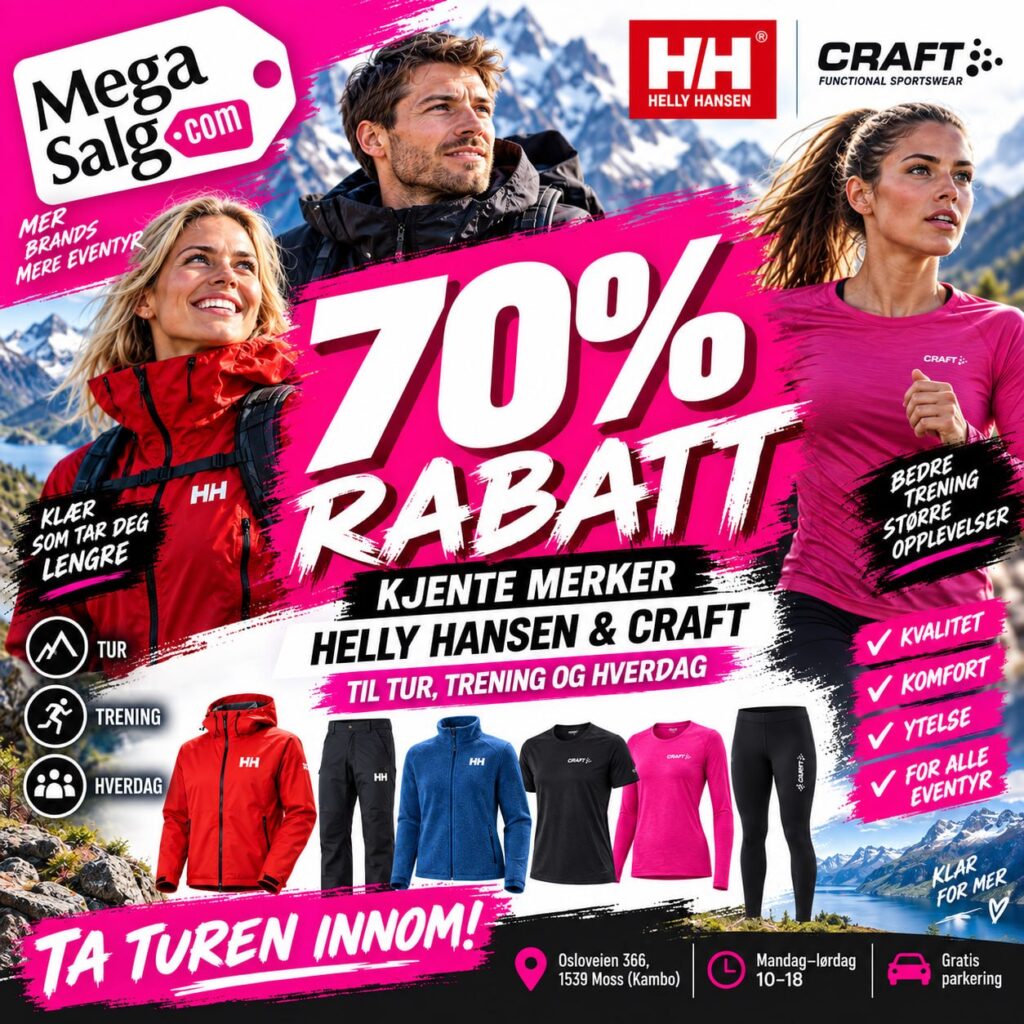 70% rabatt – kjente merker