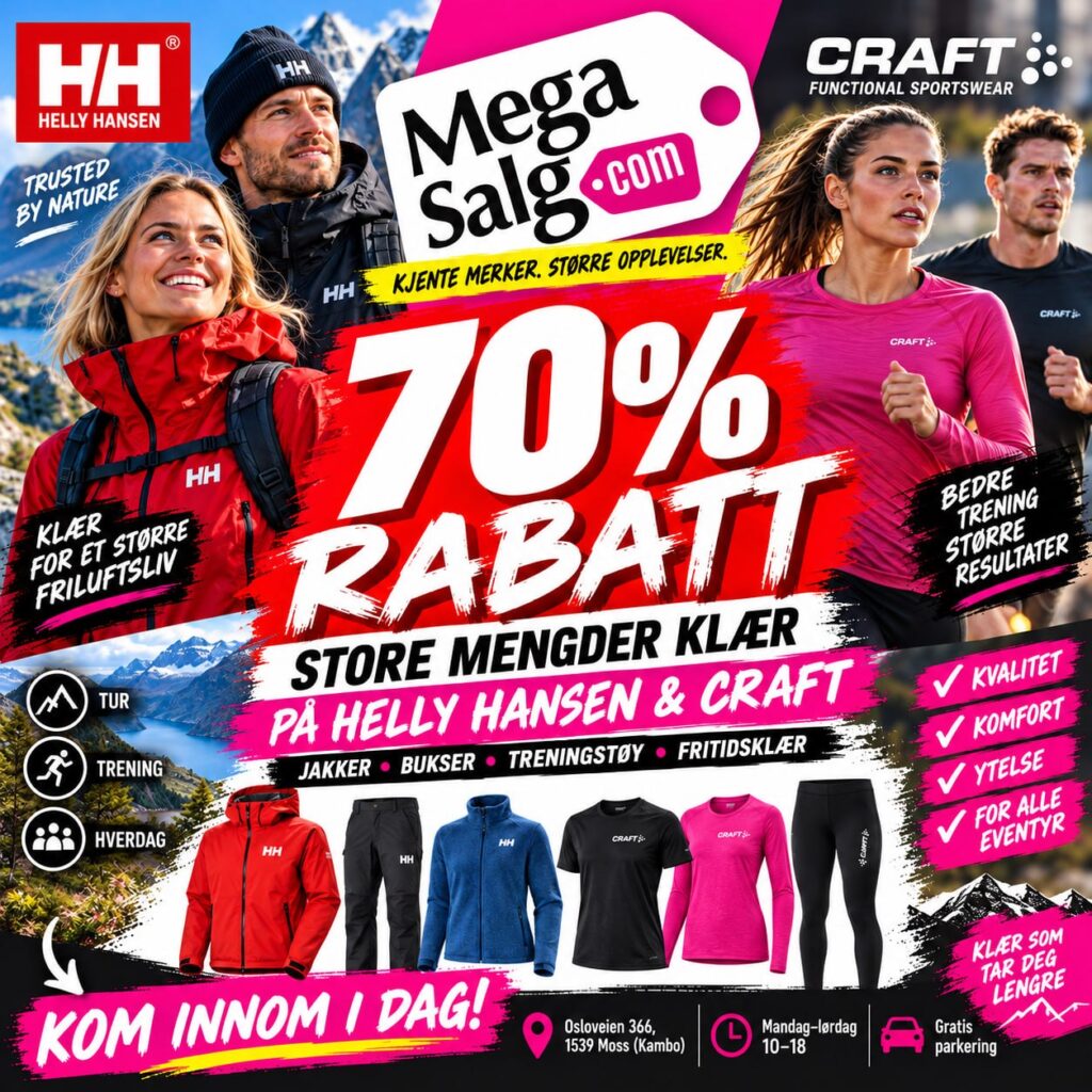70% rabatt – kom innom i dag